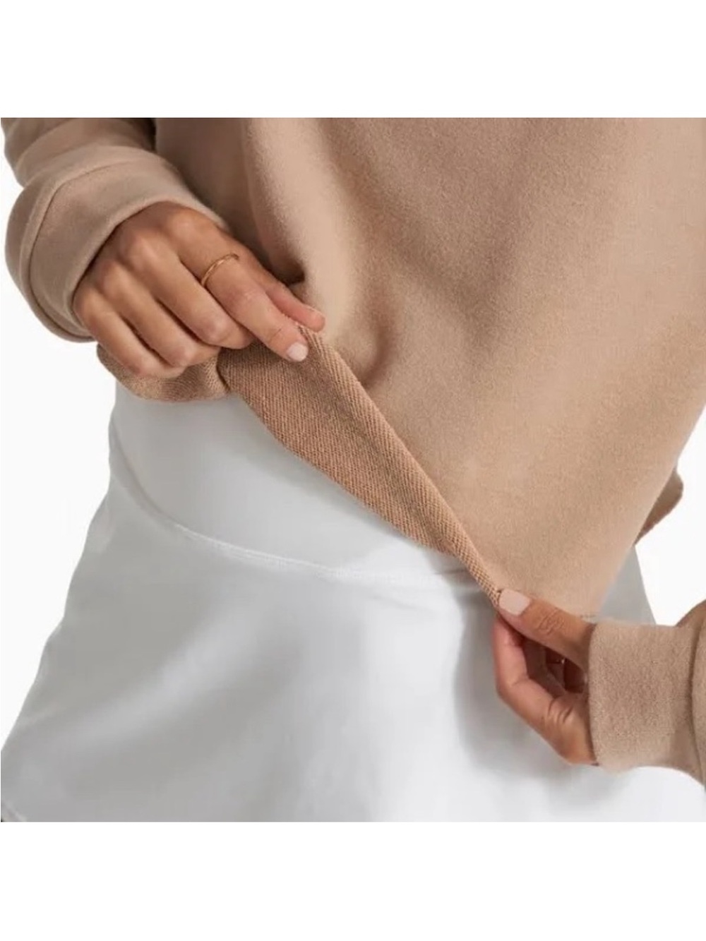 Vuori Sedona Polo Crop Sweatshirt Pullover Tan Brown vw290 - Picture 3 of 12